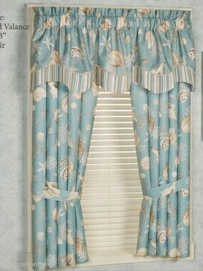 Touch of Class "Seabreeze" Coastal Scalloped Window Valance (72" x 20")